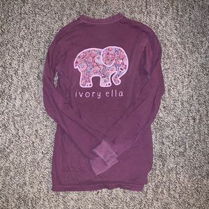 Purple Ivory Ella Crew Neck Long Sleeve